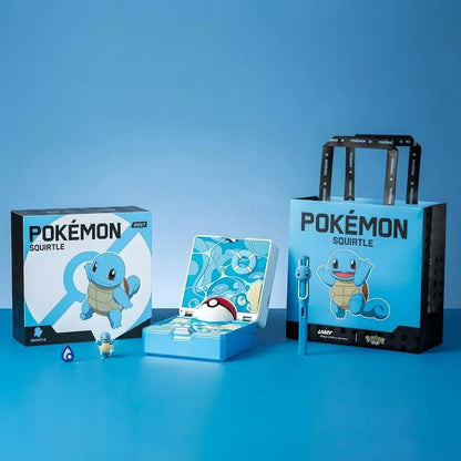 Pokémon Squirtle fountain pen set with blue character pen, Poké Ball stand, and gift box