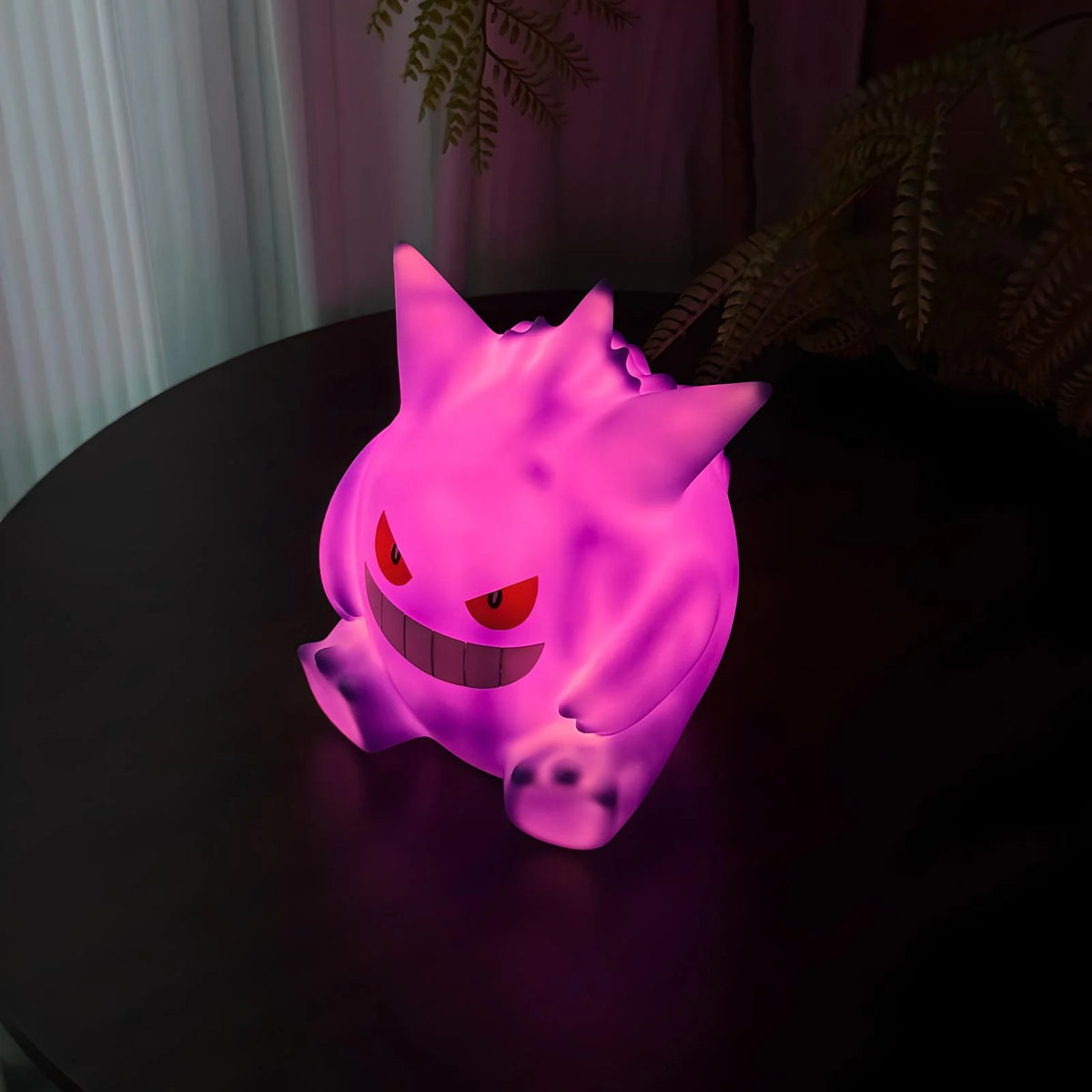 Color changing Gengar Pokémon night light glowing pink, kawaii anime lamp for bedroom decor and unique gift idea