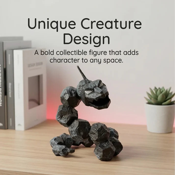 Unique Onix Pokémon collectible figure desk stand, stylish anime decor for home office and gaming setup